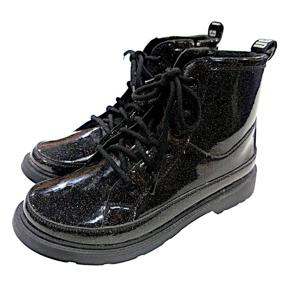 UGG Other - UGG Robley Glitter Black Shiny Big Kids Zipper Boots Size 6 Excellent Condition